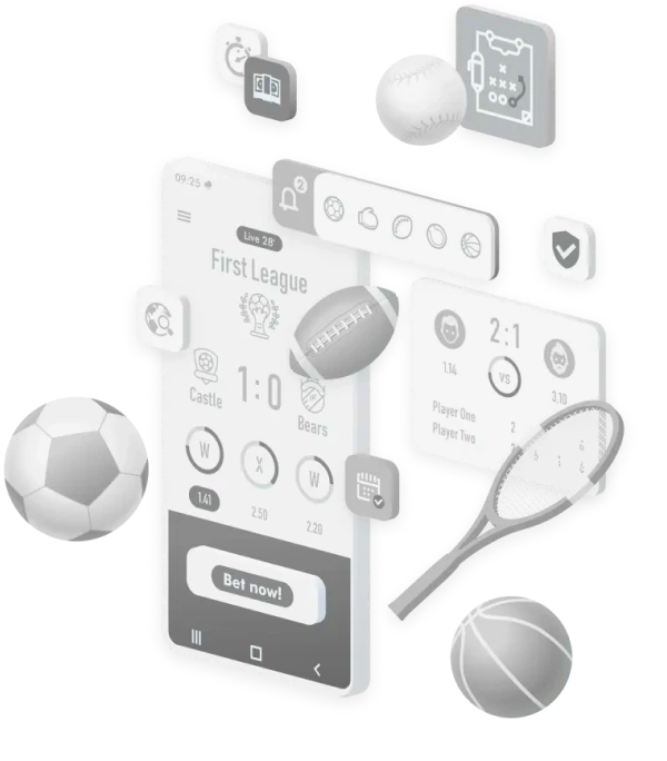 Sports betting app with football, basketball and tennis odds